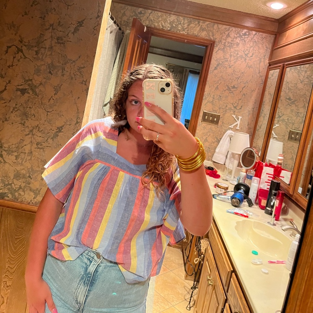 Multi colored Batwing blouse - Picture 2 of 4